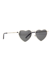 Saint Laurent Sl 301 Loulou Sunglasses In Silver Silver Grey