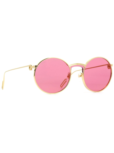 Cartier Ct0274s Gold Female Sunglasses In Gold Gold Red