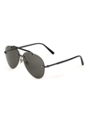 Brioni Frameless Double Bridge Aviator Sunglasses In Grey Black Grey
