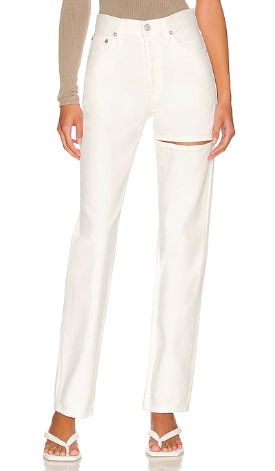 Agolde + Net Sustain Lana Cutout Mid-rise Straight-leg Organic Jeans In White