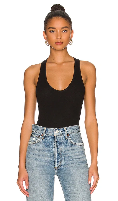 Commando Luxury Rib Racerback Tank Bodysuit In Black
