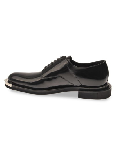 Les Hommes Men's Plated Toe Patent Leather Derbys In Black