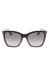 Victoria Beckham Grey Gradient Square Ladies Sunglasses Vb636s 001 58 In Black