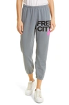 Freecity Large Logo Sweatpants In Gray Art