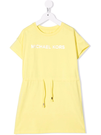 Michael Kors Kids' Logo-print T-shirt Dress In Yellow