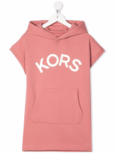 Michael Kors Kids' Logo-print Hooded Dress In Pink