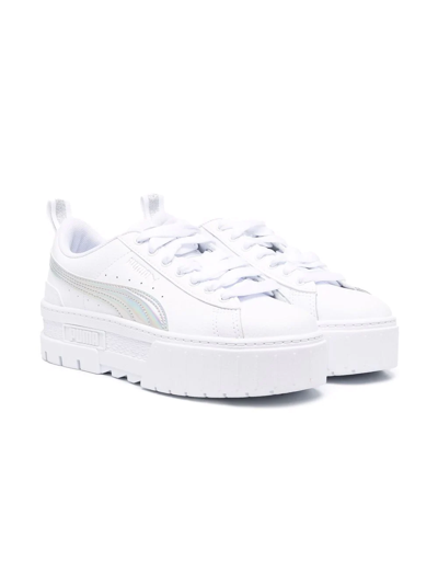 Puma Kids' Mayze Iridescent-effect Chunky Trainers In White