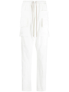 Rick Owens Drkshdw Drop-crotch Cotton Track Pants In White