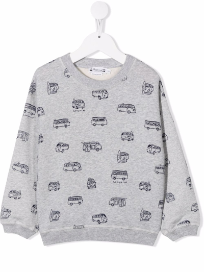 Bonpoint Teen Camper Van-print Sweatshirt In Grey