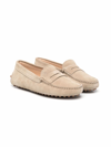Tod's Gommino Suede Driving Shoes In Neutrals
