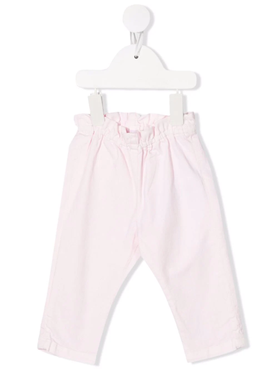 Bonpoint Babies' Elasticated-waist Cotton Trousers In Pink