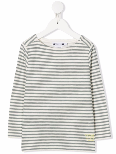 Bonpoint Teen Striped Long-sleeve Top In Neutrals