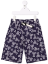 Palm Angels Blue Short For Boy With Bears In Blue