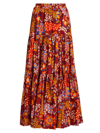 La Doublej Big Printed Tiered Maxi Skirt In Taranta