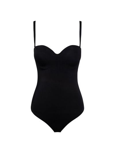 Wolford Mat De Luxe Thong Bodysuit In Black