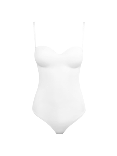 Wolford Mat De Luxe Thong Bodysuit In White