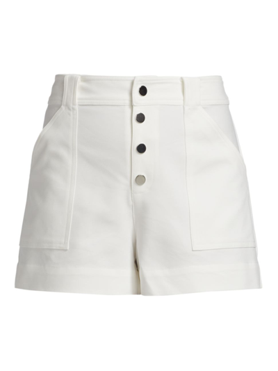Ramy Brook Roberta High Waist Cotton Blend Shorts In Ivory