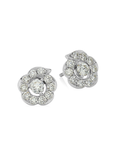 Hearts On Fire Lorelei 18k White Gold & Diamond Flower Stud Earrings