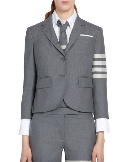 Thom Browne Stripe High Armhole Wool Sport Coat In Grey