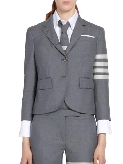 Thom Browne 4-bar Tailored Wool Blazer In Grey