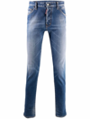 Dsquared2 Stonewashed Skinny Jeans In Oituz Blk Redgd