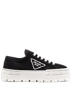 Prada Double Wheel Low-top Sneakers In Black