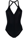 RICK OWENS RICK OWENS HALTERNECK JERSEY-KNIT SWIMSUIT