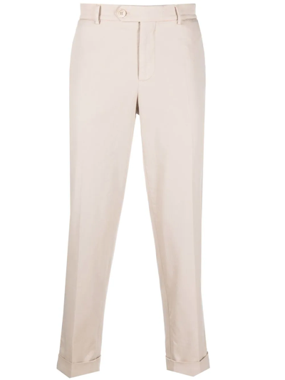 Brunello Cucinelli Tapered-leg Chino Trousers In Neutrals