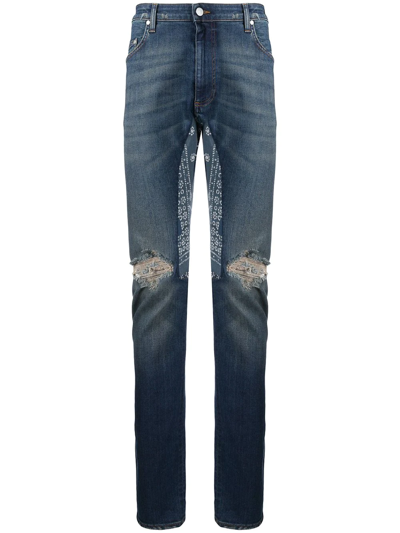 Alchemist Bandana-pocket Skinny Jeans In Blau