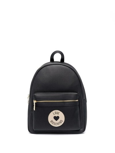 Love Moschino Double Question Mark Backpack In Black