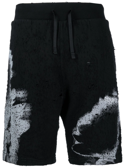 Alyx Abstract-print Cotton-blend Track Shorts In Black