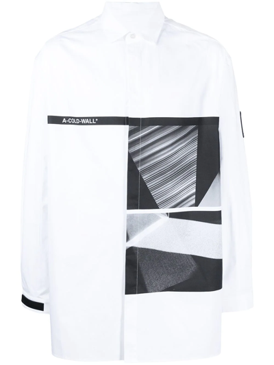 A-cold-wall* Graphic-print Cotton Shirt In White