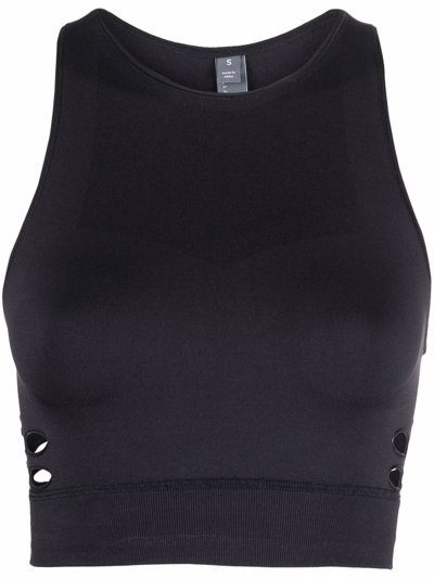 Adidas By Stella Mccartney Cut Out-detail Cropped Vest In Black