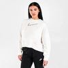 Nike Women's Sportswear Swoosh Cropped Crewneck Sweatshirt In Phantom/black/sanddrift