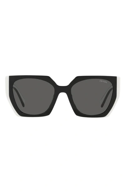 Prada 54mm geometric black and silver sunglasses Prada 54mm Geometric Black And Silver Sunglasses | eBay main image 3