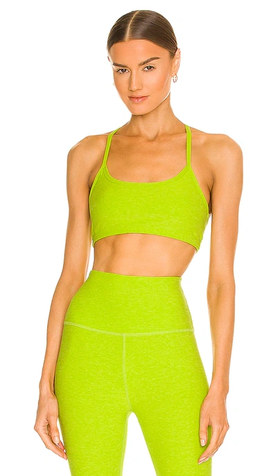 Beyond Yoga Slim Racerback Space Dye Bra Top In Matcha Green Lim