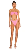 Hunza G Tina Bikini Beachwear In Rose-pink Polyamide In Bubblegum