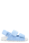 Miu Miu Terry Cloth Touch-strap Sandals In Light Blue