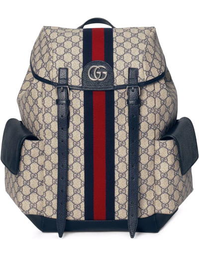 Gucci Medium Ophidia Gg Backpack In Be Blu/b/brb/b/b/n/b