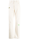 CARNE BOLLENTE EMBROIDERED-MOTIF STRAIGHT-LEG JEANS