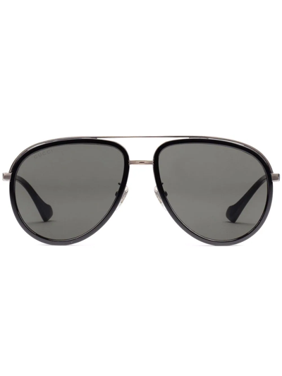 Gucci Aviator Frame Sunglasses In Black