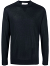 Ballantyne Fine-knit Cashmere Jumper In Blue