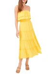 1.state Strapless Ruffle Tiered Dress In Super Lemon
