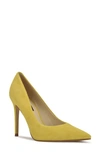 Nine West Women's Fresh Pointy Toe Pumps Women's Shoes In Yellow Suede