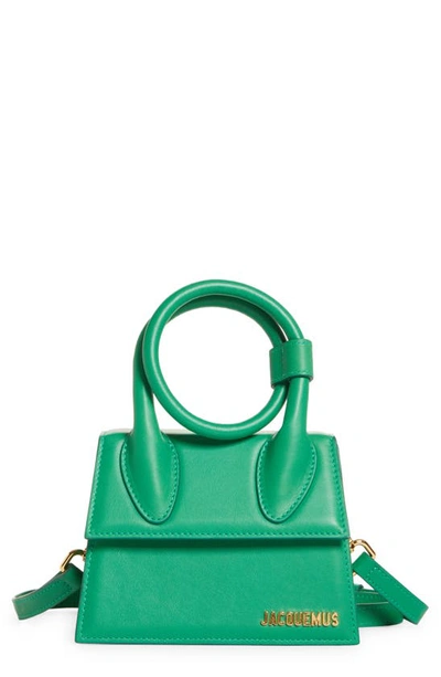 Jacquemus Le Chiquito Noeud Leather Bag In Green