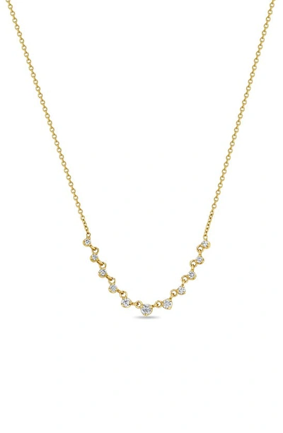 ZOË CHICCO 11 LINKED GRADUATED PRONG DIAMOND NECKLACE