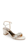 Badgley Mischka Tanessa Satin Ankle-strap Sandals In Ivory Satin
