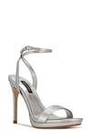 Nine West Women's Loola Ankle Strap Dress Sandals In Silver