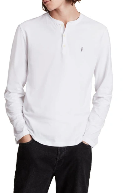 Allsaints Muse Long Sleeve Thermal Henley In Optic White