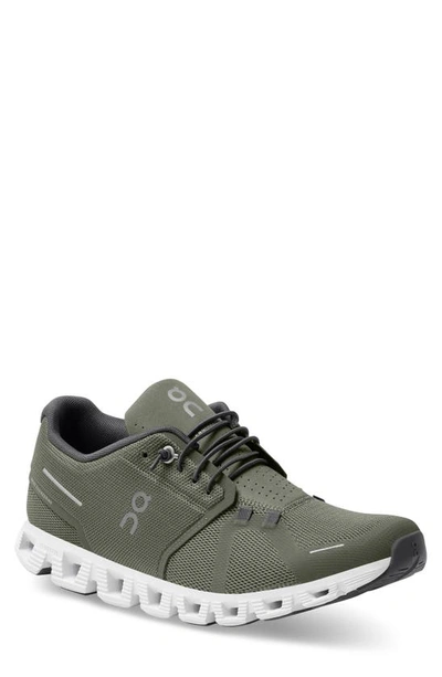 On Men's Cloud 5 Low Top Sneakers In Olive/white